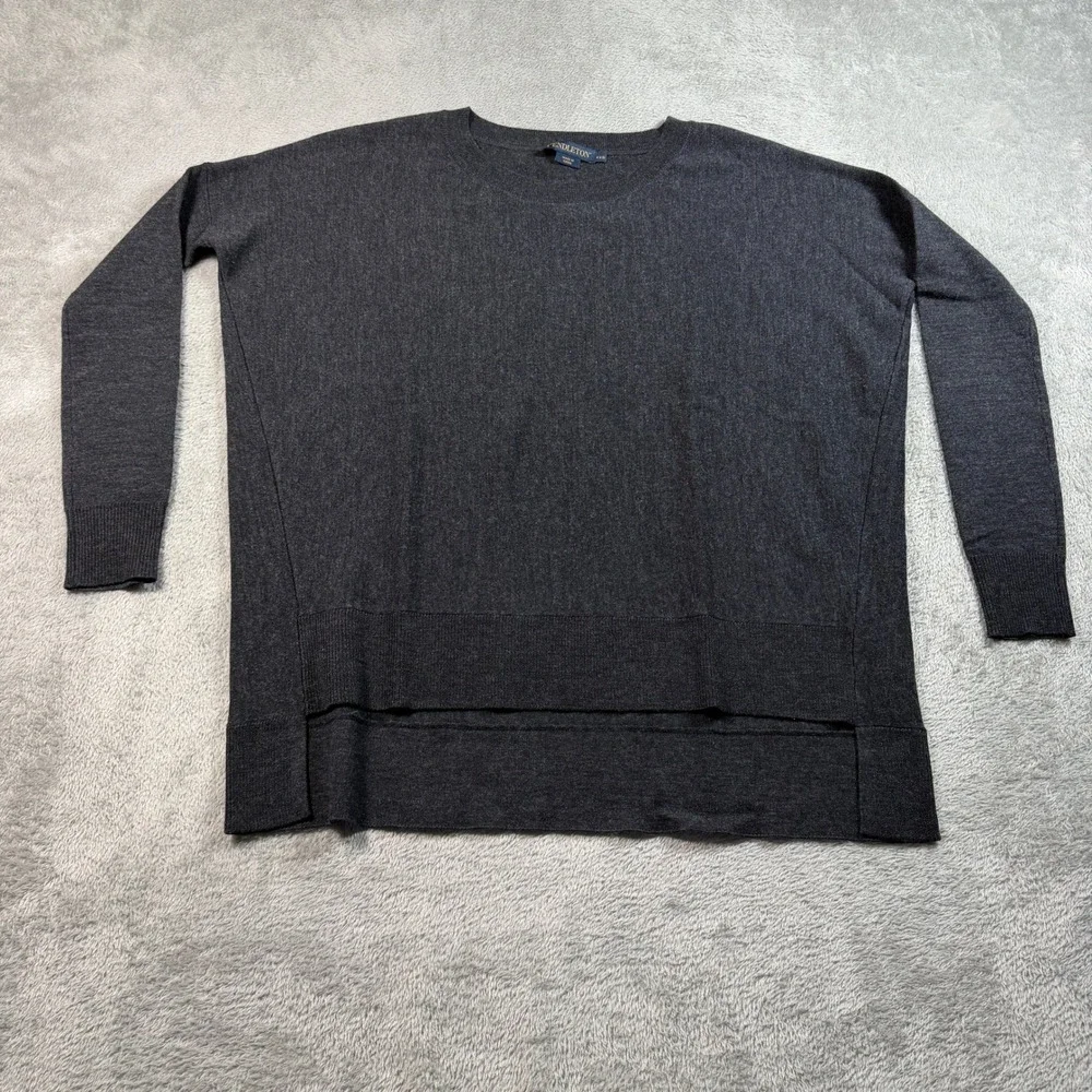 Pendleton Lightweight Merino Wool Sweater Women XXS Gray Crewneck Long Sleeve